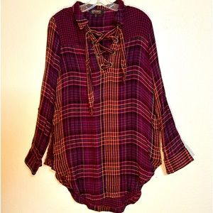 Shyanne Flannel Tunic Top Med